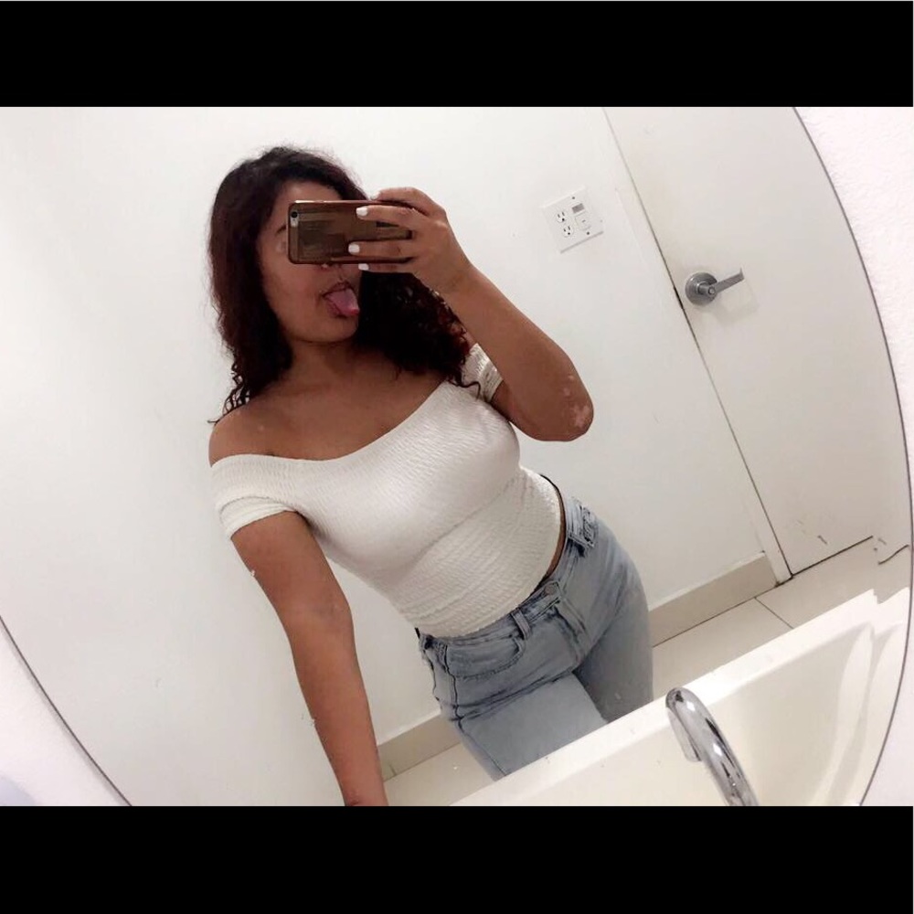 Off the shoulder crop top